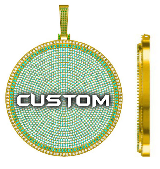 CUSTOM LETTER NECKLACE 3D BIG DISC