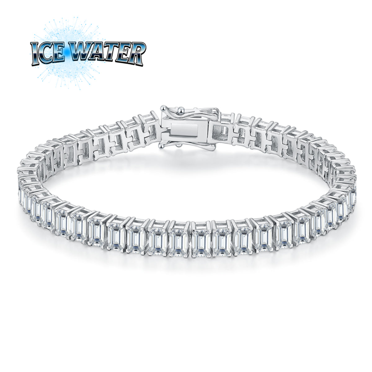 Moissanite 5MM tennis rectangular shape chain bracelet Jewelry