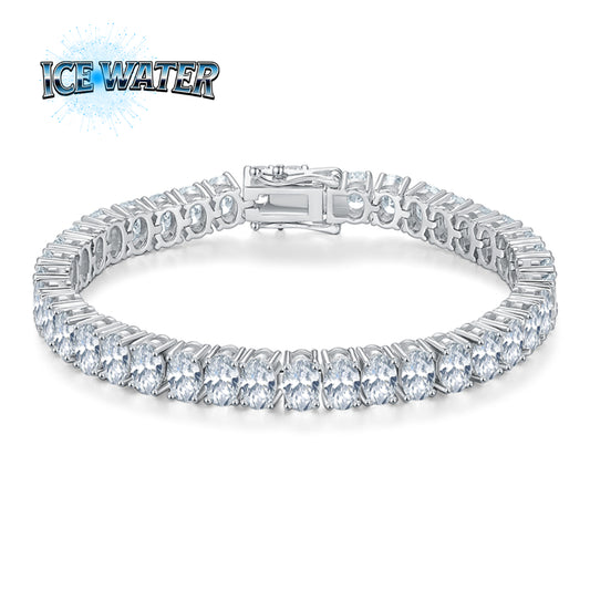 Moissanite 5MM egg shape tennis bracelet chain Jewelry