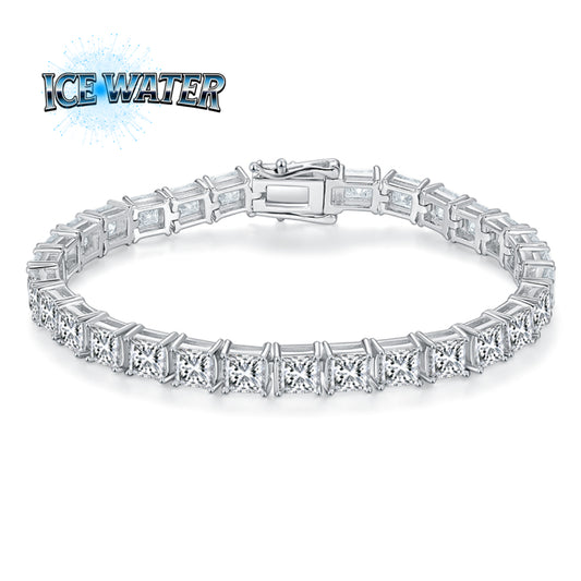 Moissanite 5MM Tennis square shape Bracelet chain