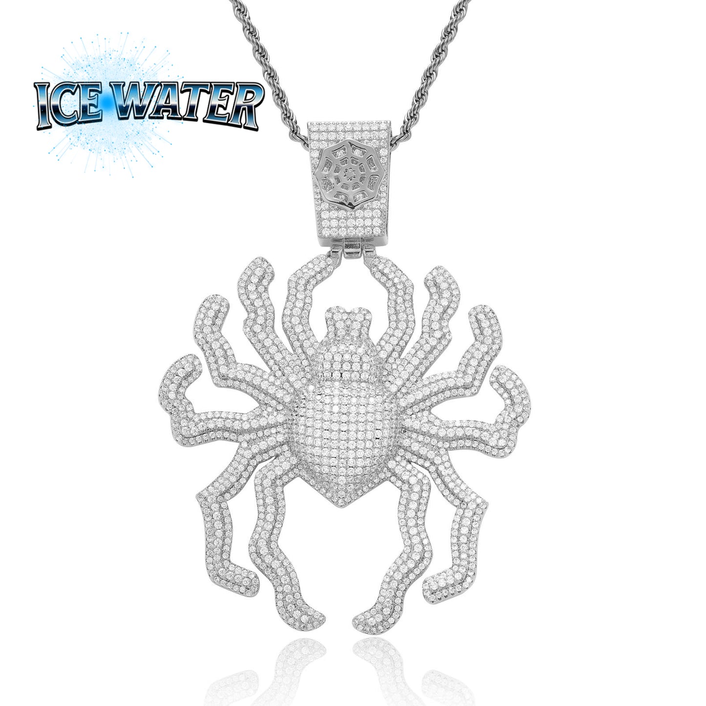 ICE WATER Hip Hop Zirconia Large Spider Pendant