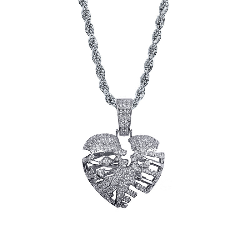 ICE WATER Dudodoo Heart Pendant Zircon Hip Hop Jewelry