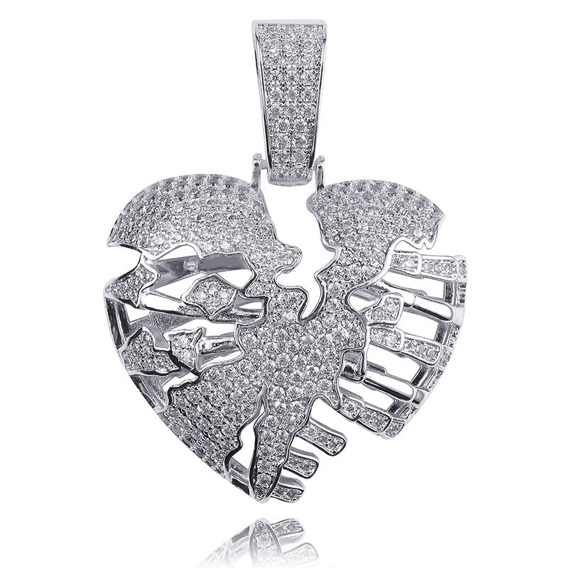 ICE WATER Dudodoo Heart Pendant Zircon Hip Hop Jewelry