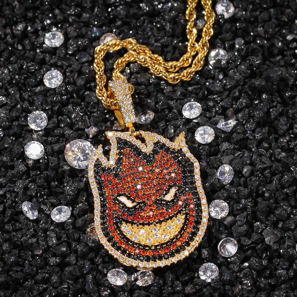 ICE WATER Fire cartoon character pendant copper zirconia