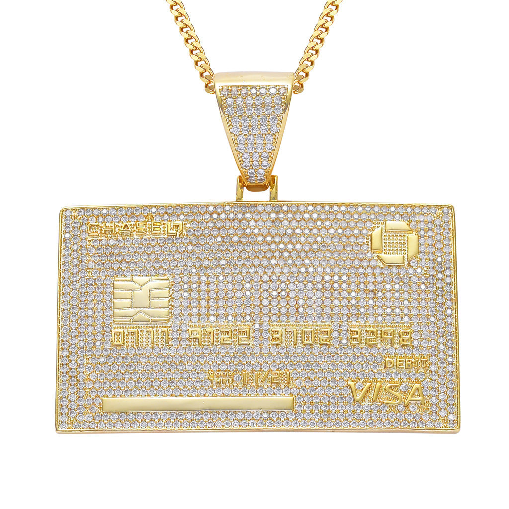 ICE WATER Copper Zirconia Visa Card Pendant