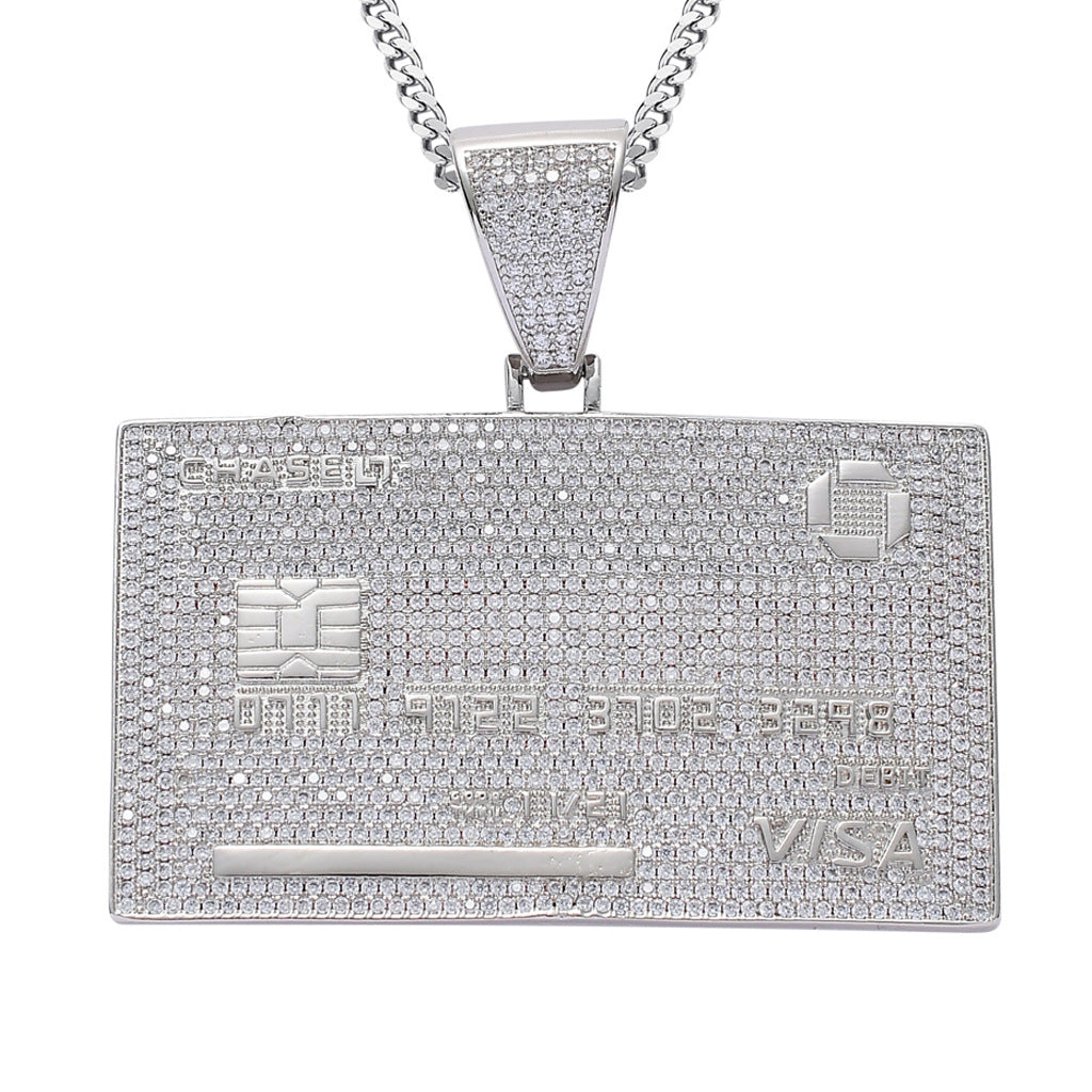 ICE WATER Copper Zirconia Visa Card Pendant