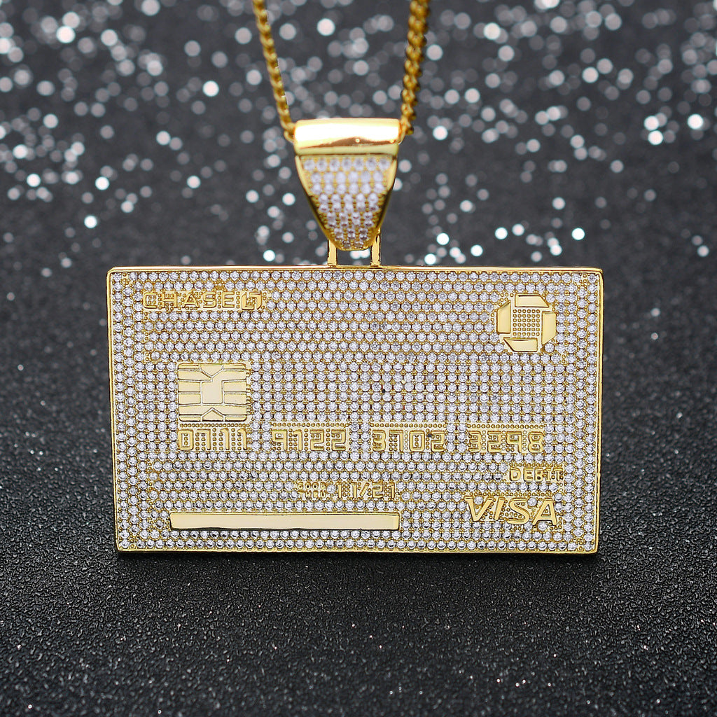 ICE WATER Copper Zirconia Visa Card Pendant