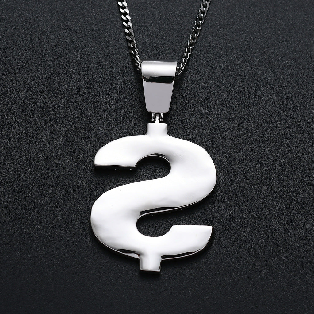 ICE WATER for Men with Dollar Sign Pendant zirconia and copper