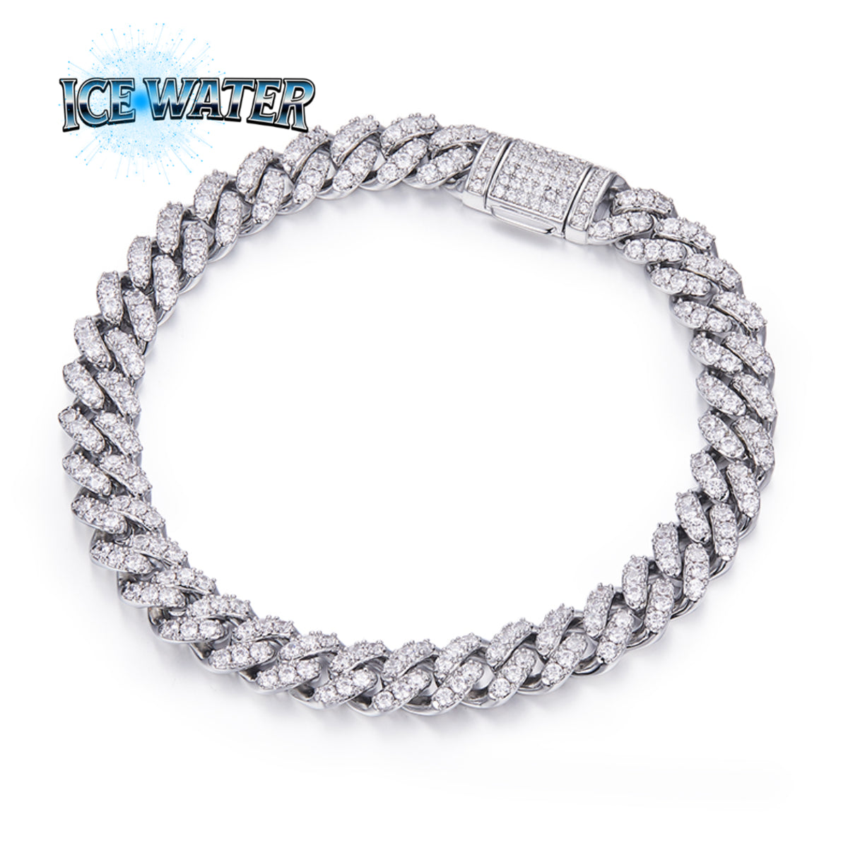 Moissanite 8MM cuban link bracelet chain Jewelry