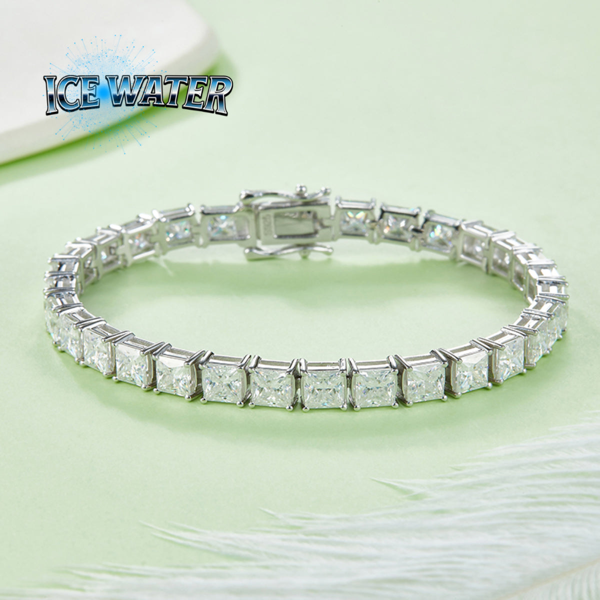 Moissanite 5MM Tennis square shape Bracelet chain