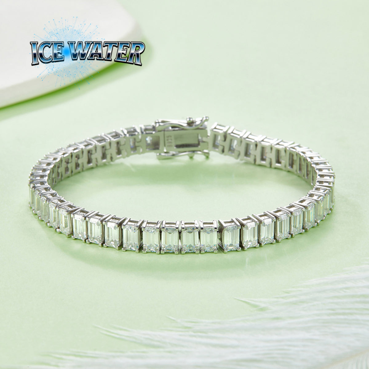 Moissanite 5MM tennis rectangular shape chain bracelet Jewelry