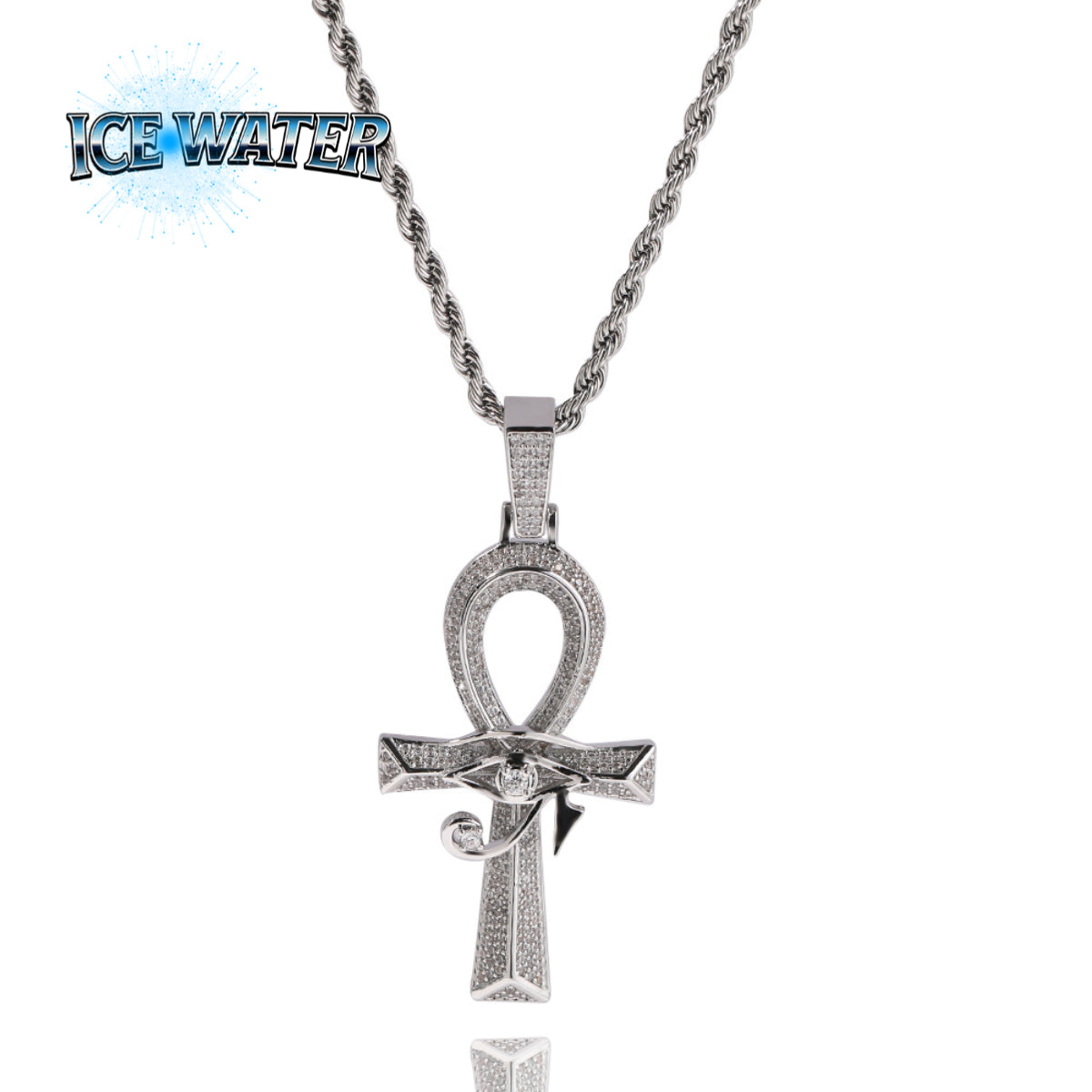 ICE WATER Hip Hop Eye Of Horus Ankh Cross zirconia Pendant