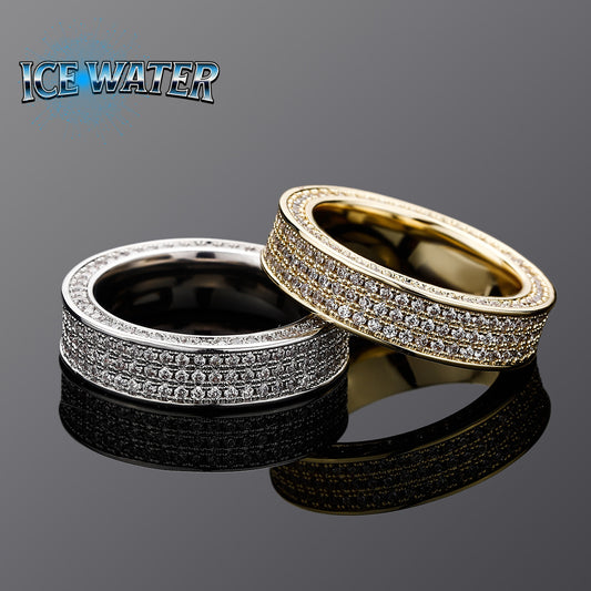 ICE WATER Hip Hop Rock Style 3A Zirconia Ring