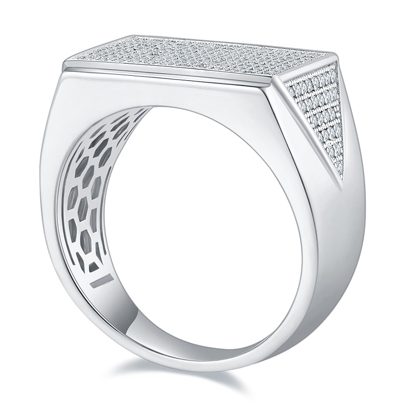 Moissanite  square Men's ring 925 style