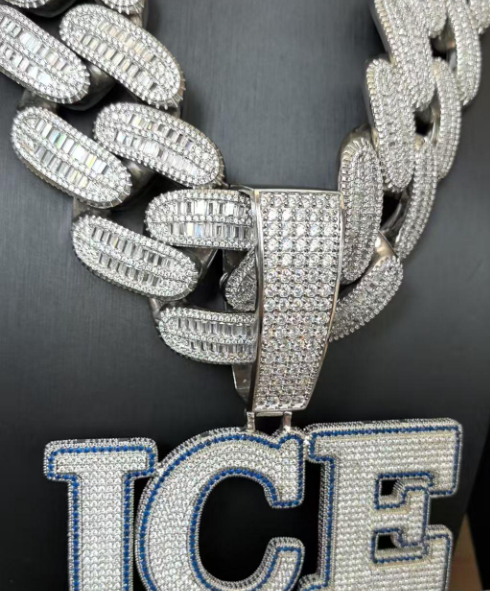 VVS Moissanite/silver-Letter A/B pendant