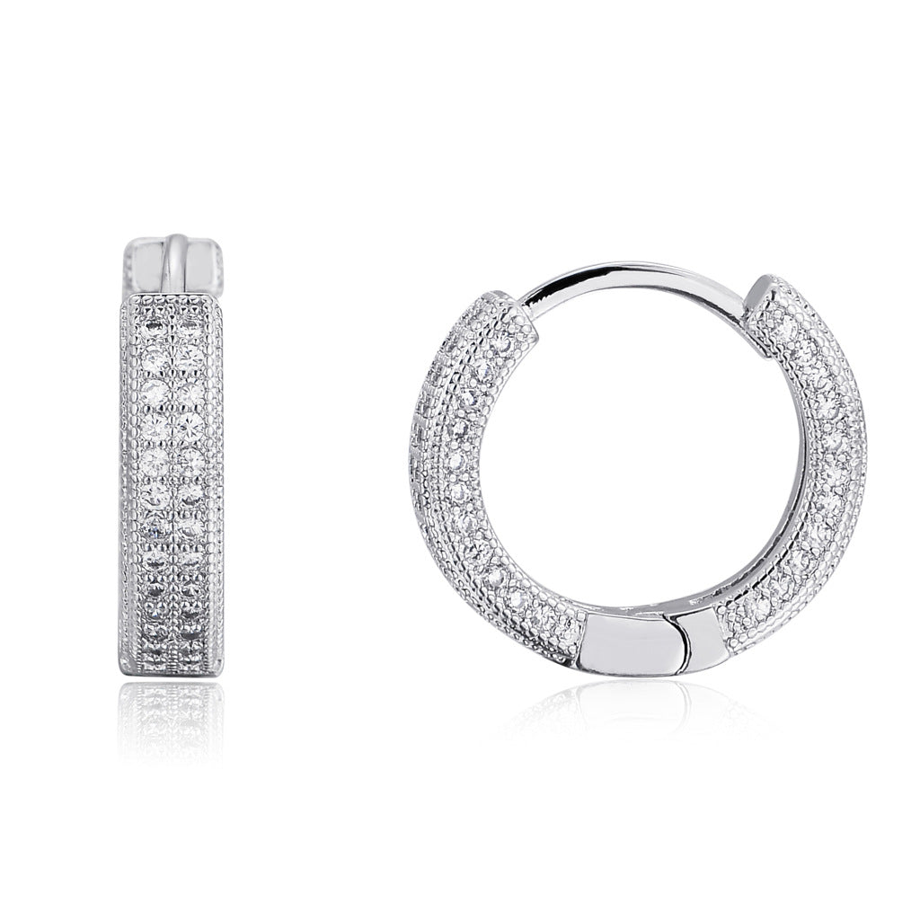 ICE WATER Hip-hop  zirconia Hoop Earrings Jewelry