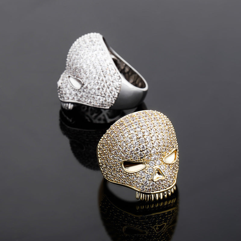 ICE WATER Men's Skull Shaped Zirconia  Ring