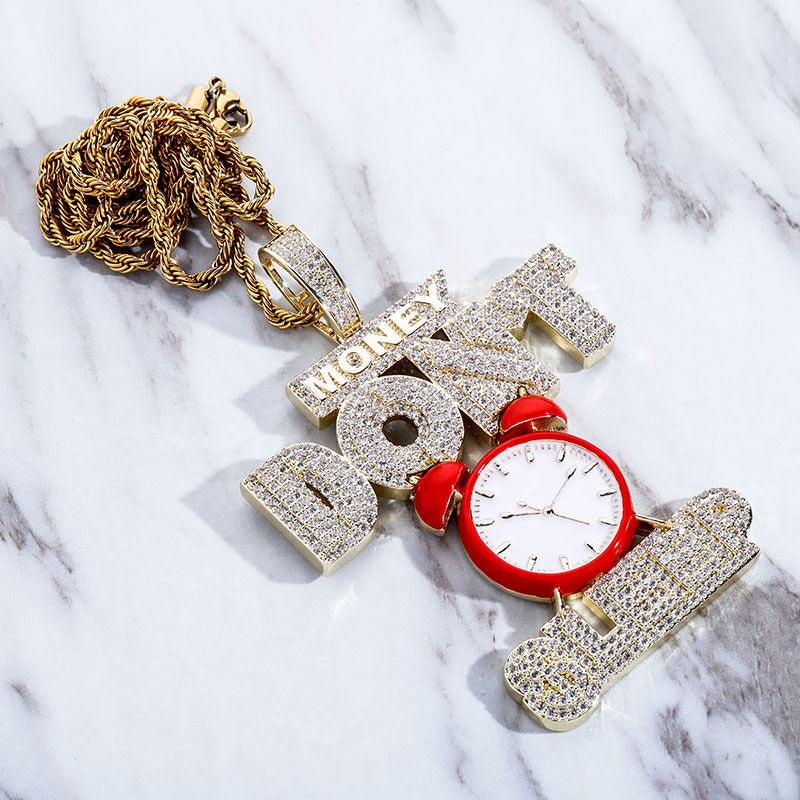 ICE WATER Big Red Clock-Money Don't Sleep Excitation Pendant