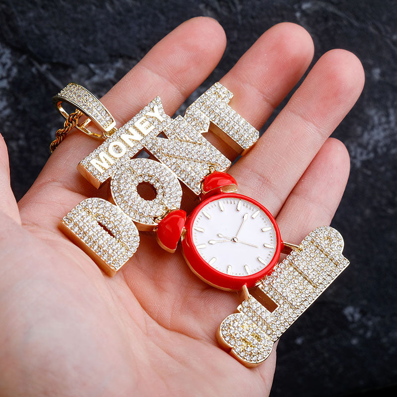 ICE WATER Big Red Clock-Money Don't Sleep Excitation Pendant