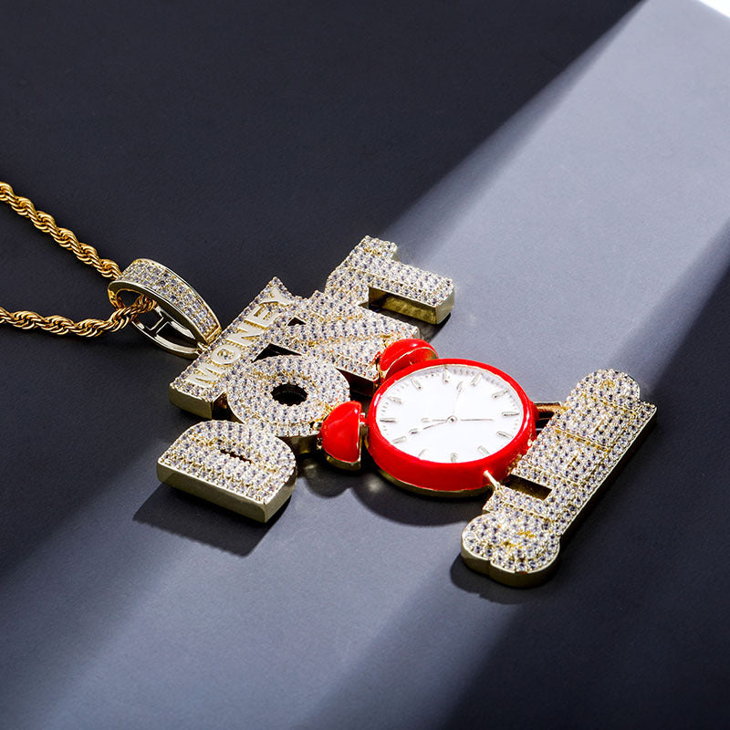 ICE WATER Big Red Clock-Money Don't Sleep Excitation Pendant