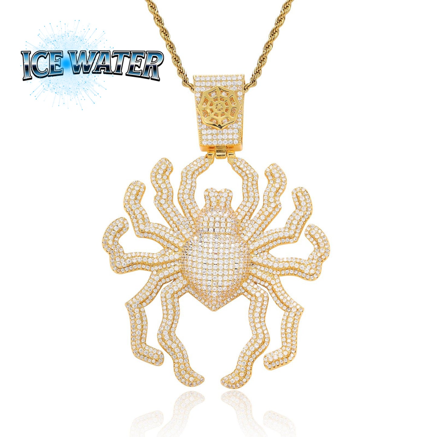 ICE WATER Hip Hop Zirconia Large Spider Pendant