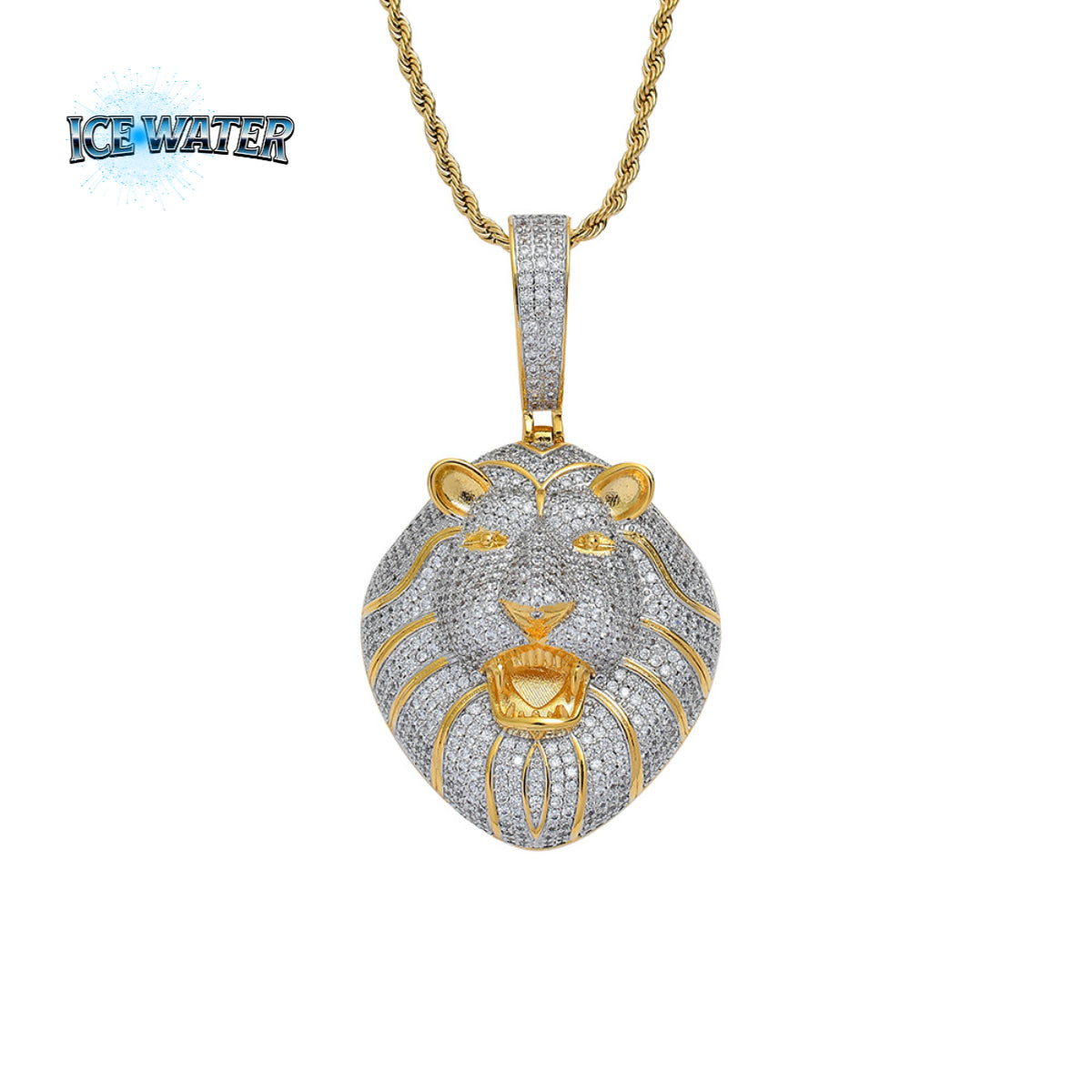 ICE WATER Lion Head zirconia Pendant