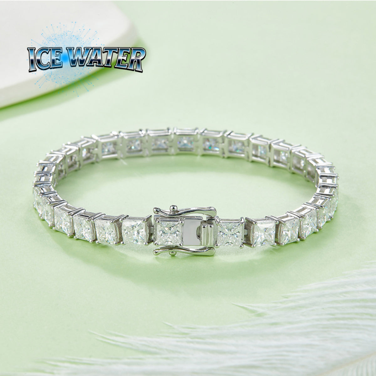 Moissanite 5MM Tennis square shape Bracelet chain