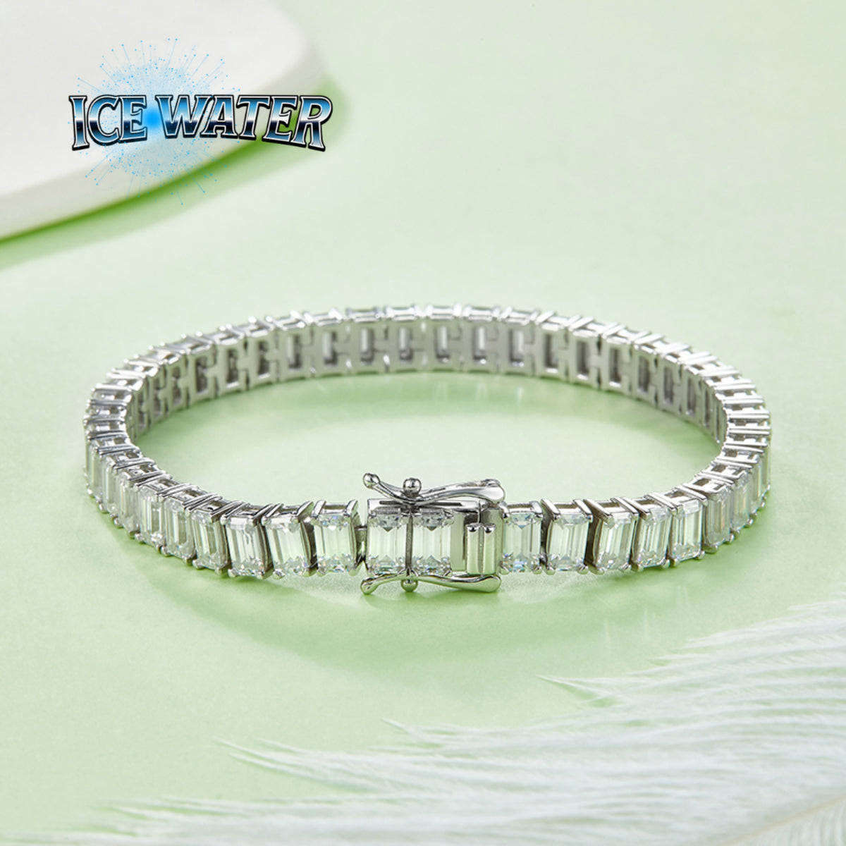 Moissanite 5MM tennis rectangular shape chain bracelet Jewelry