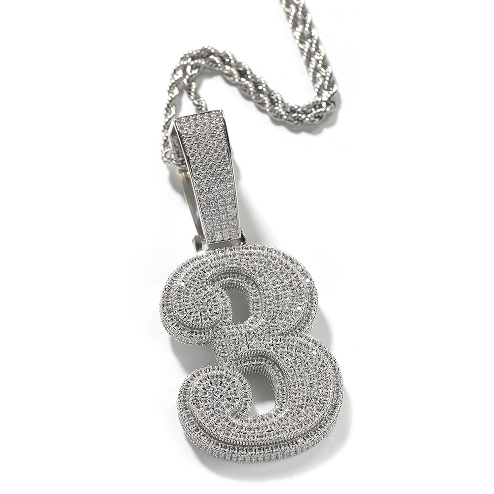 ICE WATER Large Number 1-9 zirconia Pendant