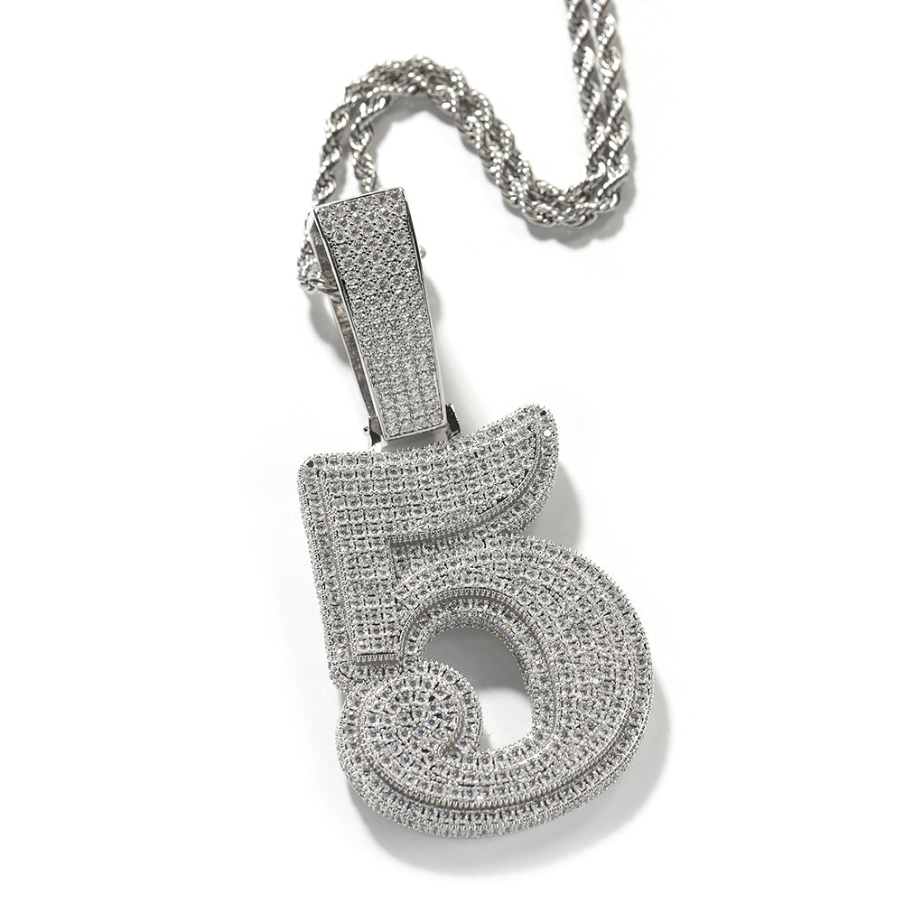 ICE WATER Large Number 1-9 zirconia Pendant