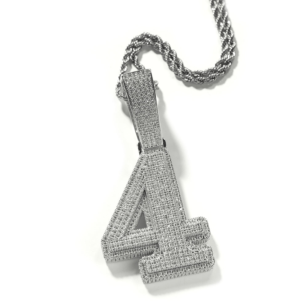 ICE WATER Large Number 1-9 zirconia Pendant