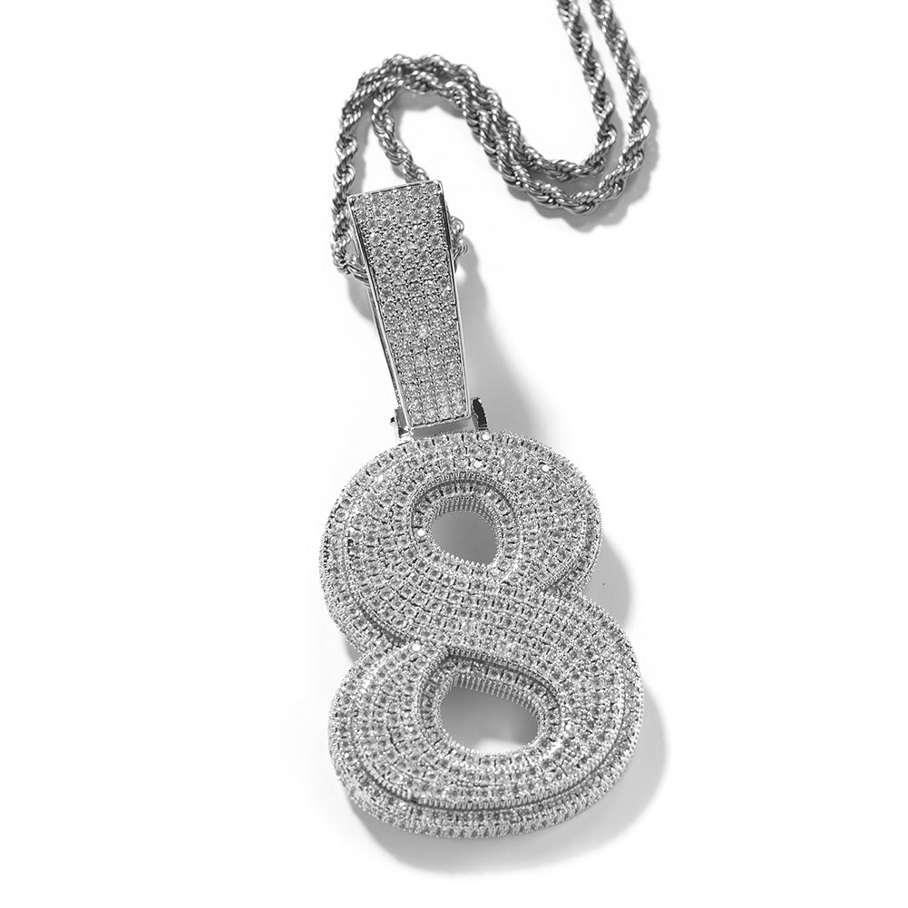 ICE WATER Large Number 1-9 zirconia Pendant