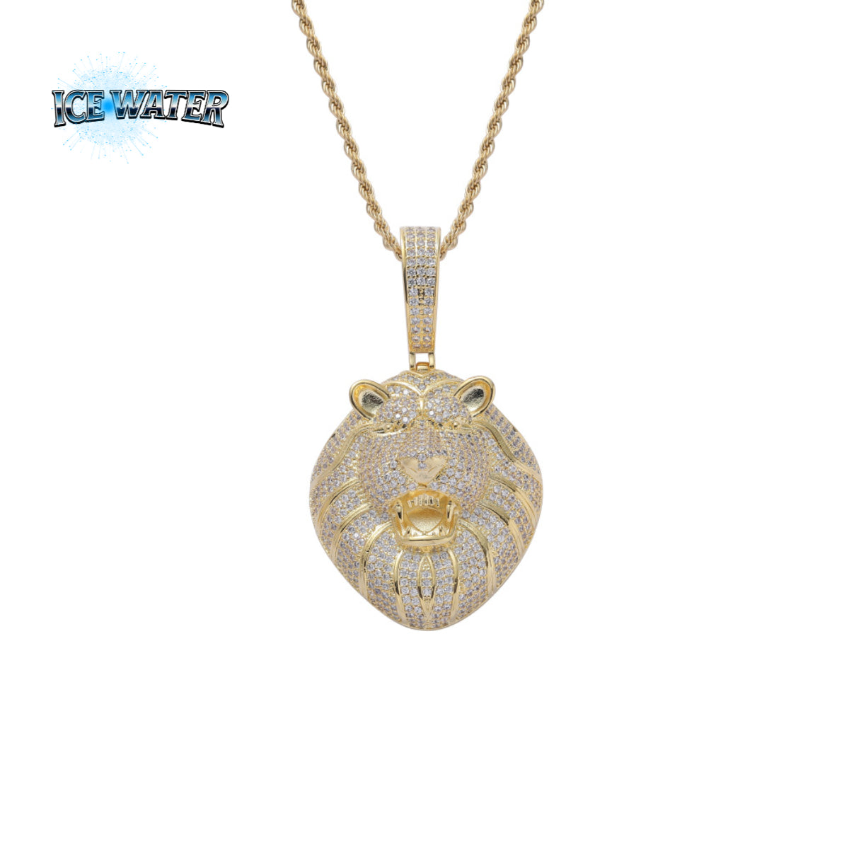 ICE WATER Lion Head zirconia Pendant