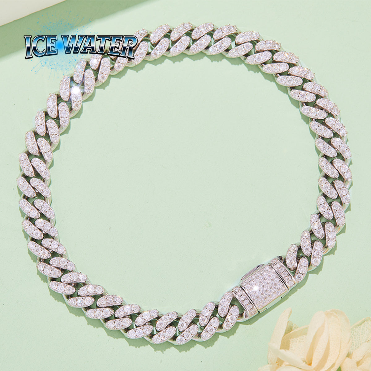 Moissanite 6MM cuban link bracelet chain Jewelry