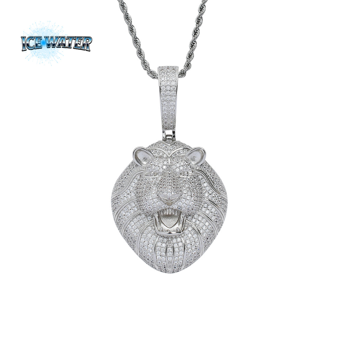 ICE WATER Lion Head zirconia Pendant