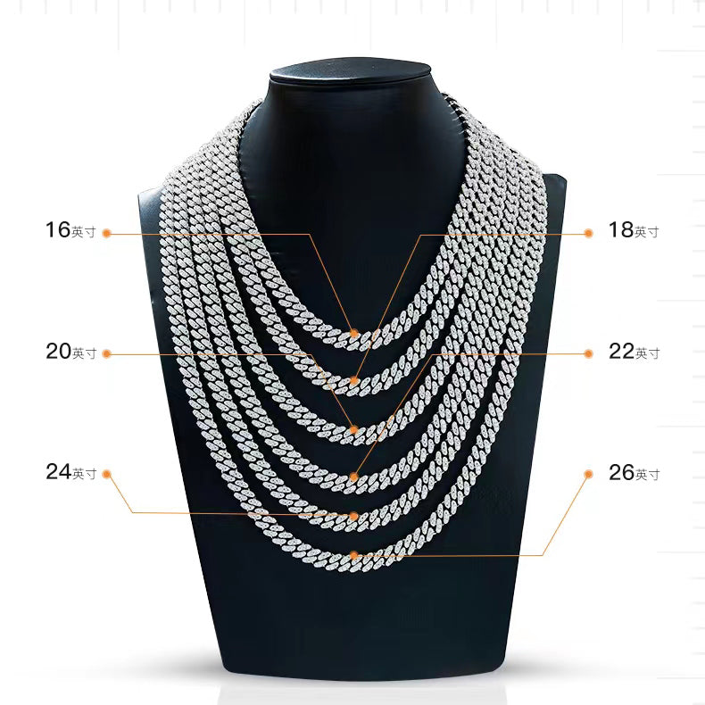 Moissanite 6MM cuban link necklace chain Jewelry