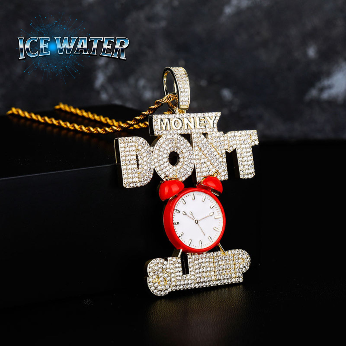 ICE WATER Big Red Clock-Money Don't Sleep Excitation Pendant