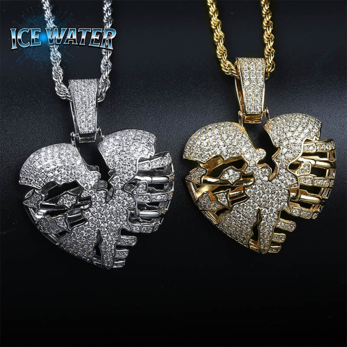 ICE WATER Dudodoo Heart Pendant Zircon Hip Hop Jewelry