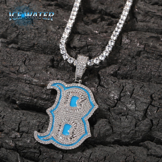 ICE WATER Luminous Letter B Pendant Zirconia