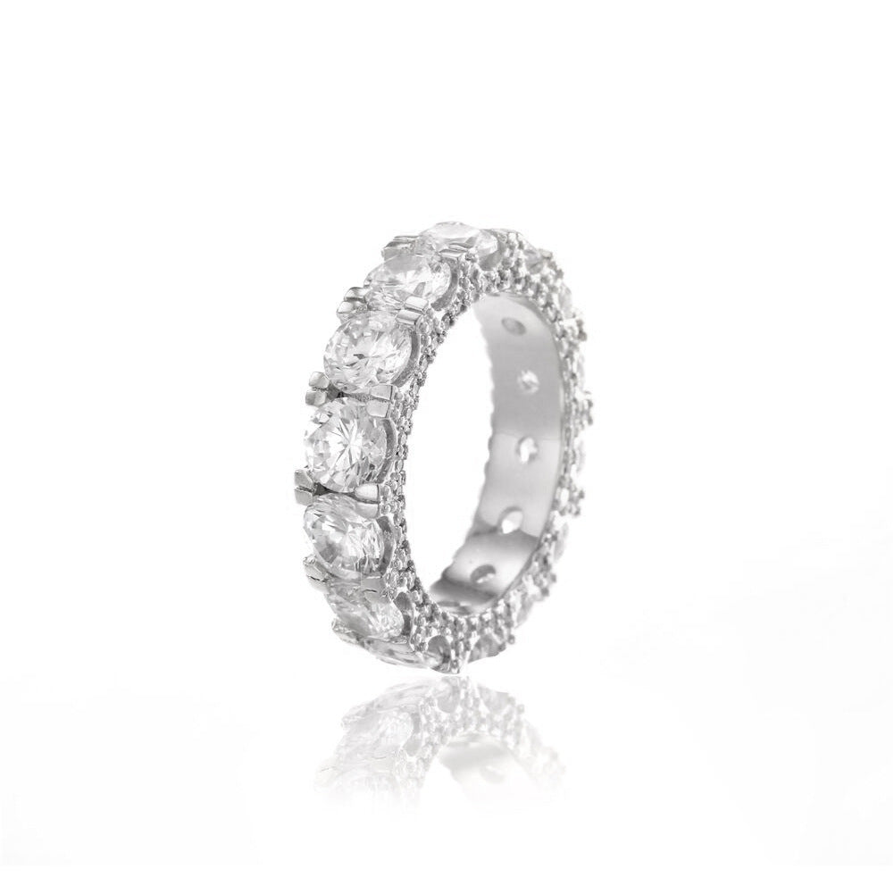 ICE WATER Hip-hop Row Large Cubic Zirconia Ring