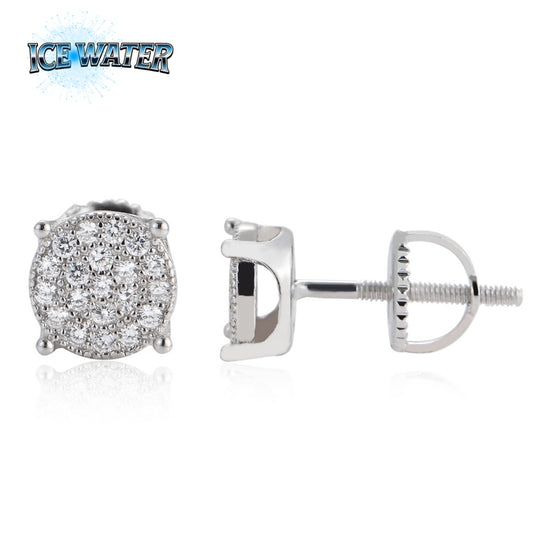 ICE WATER 925 Silver Men's And Women's Hip-hop Rock Earrings