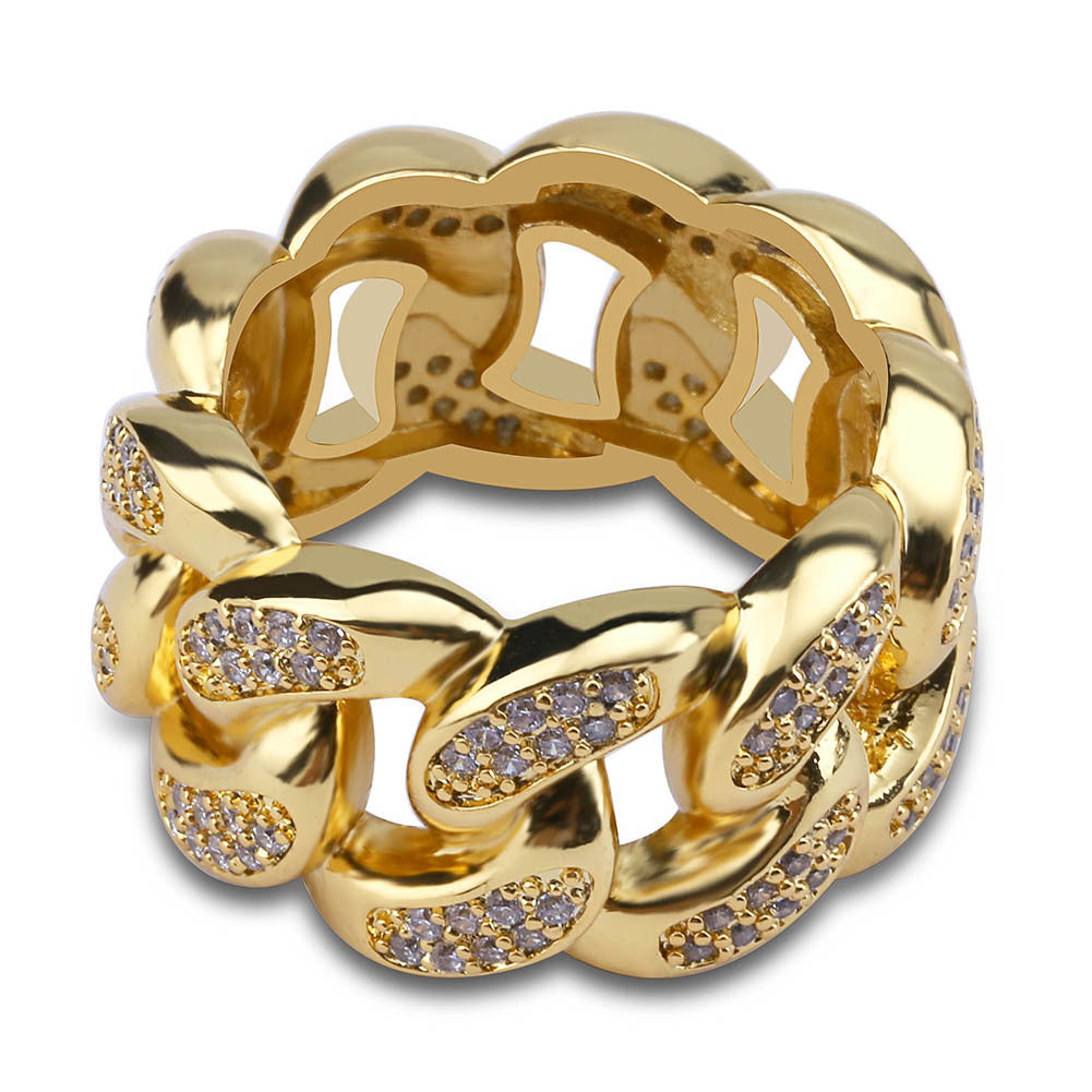 ICE WATER Hip Hop Cuban Link Ring Zirconia