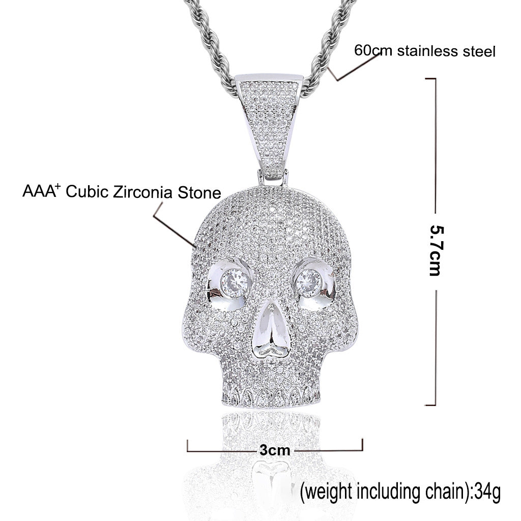 ICE WATER zirconia Skull head Pendant