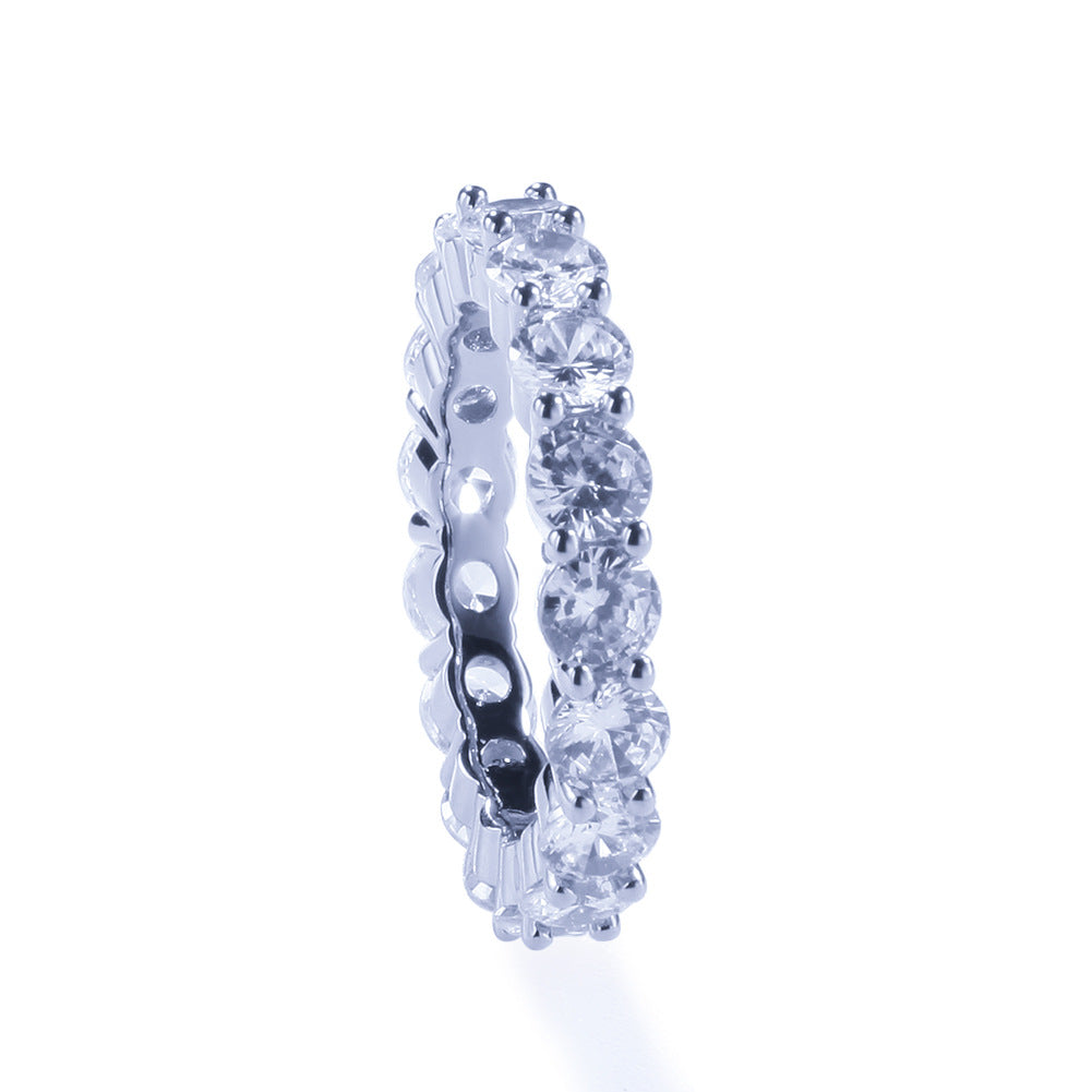 ICE WATER Hip Hop Fashion Ring Jewelry, Row Cubic Zirconia Ring