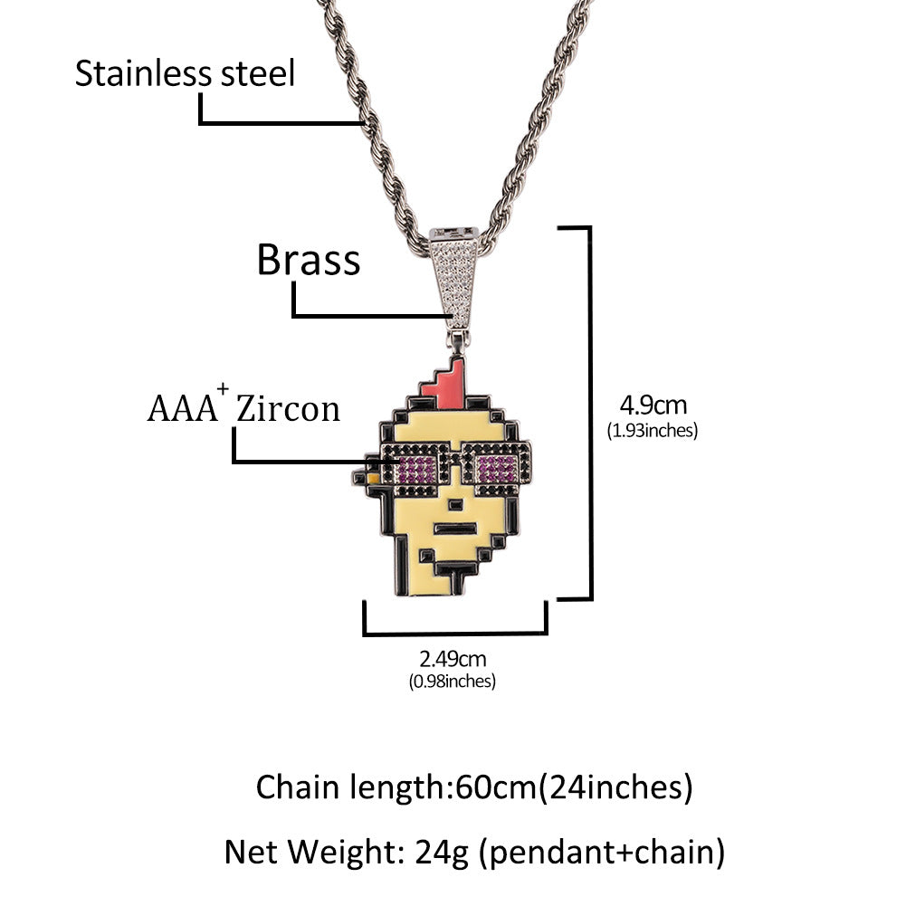 ICE WATER Hip Hop universe Character zirconia Pendant