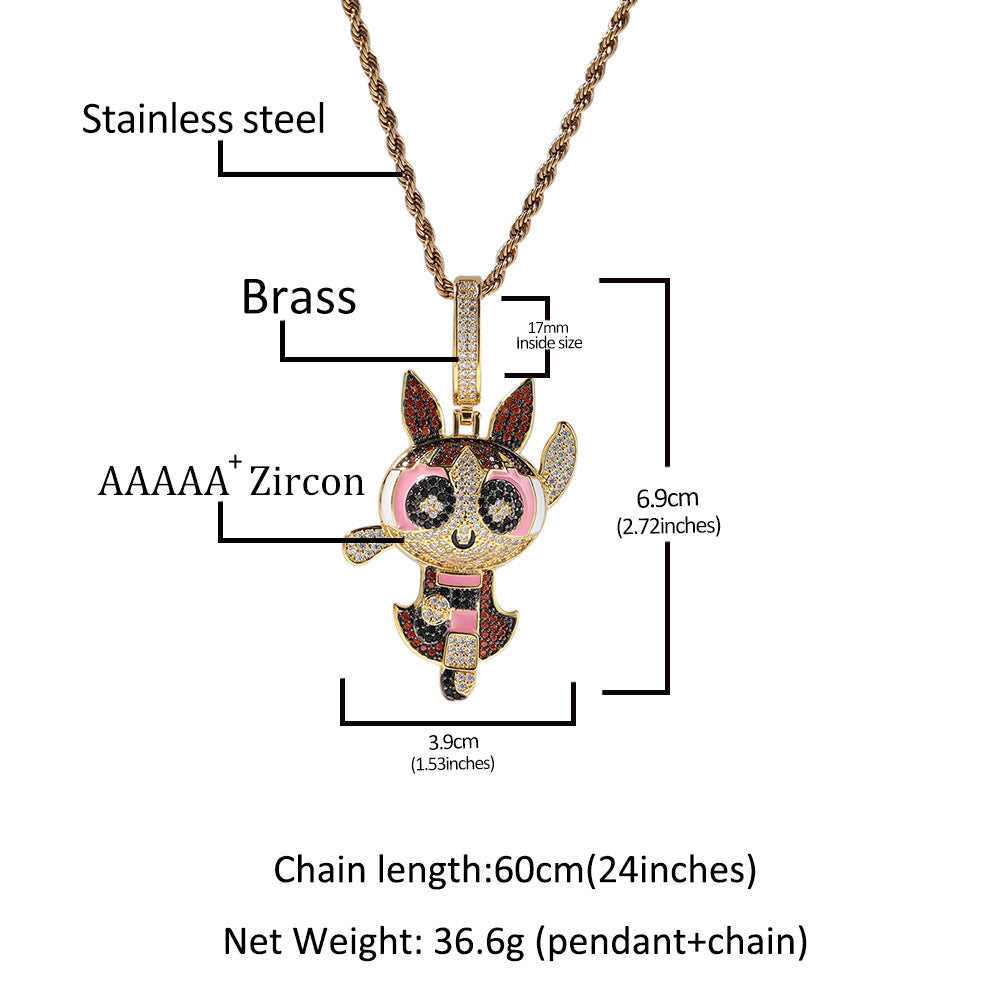 ICE WATER The Powerpuff Girls pendant copper zirconia