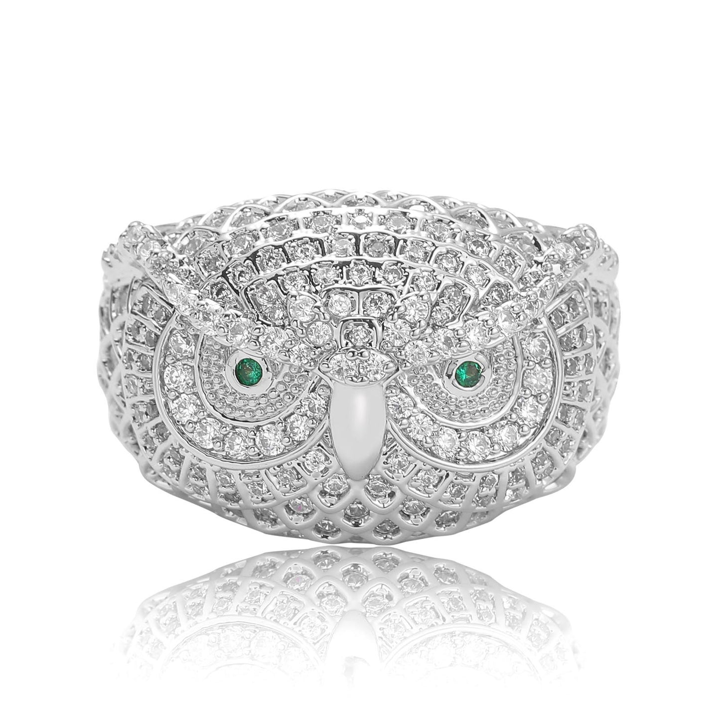 ICE WATER Hip Hop Style Vintage Owl Eye Ring