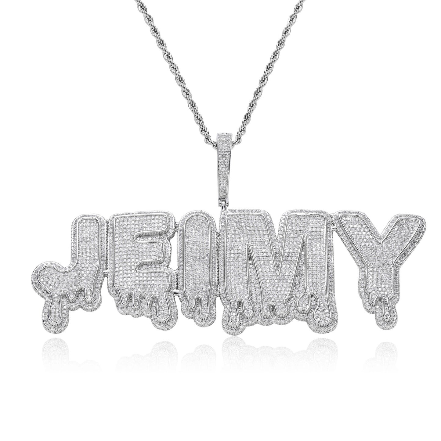 ICE WATER shiny zironia English Letter Pendant Customized Name