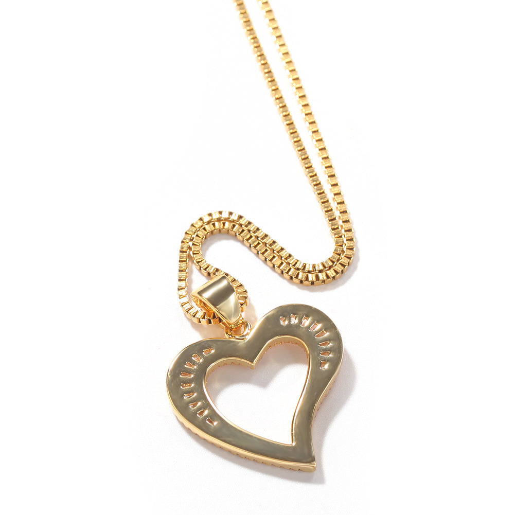 ICE WATER Curve Heart Baguette Cut Zirconia Necklace