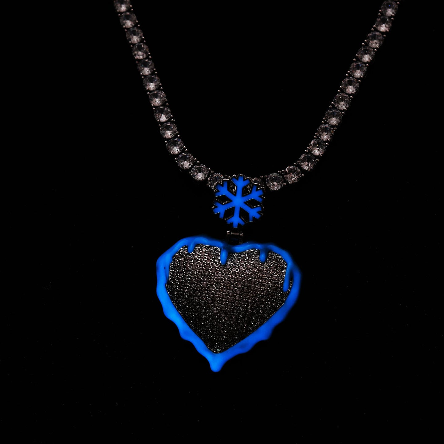 ICE WATER Luminous Ice&Fire Heart pendant zirconia copper